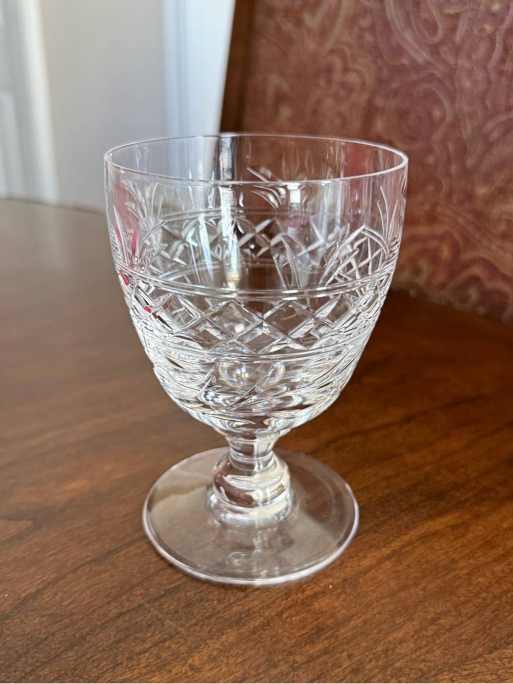 Vintage Stuart Crystal Imperial Blown Glass Water Goblet Made in England -Signed